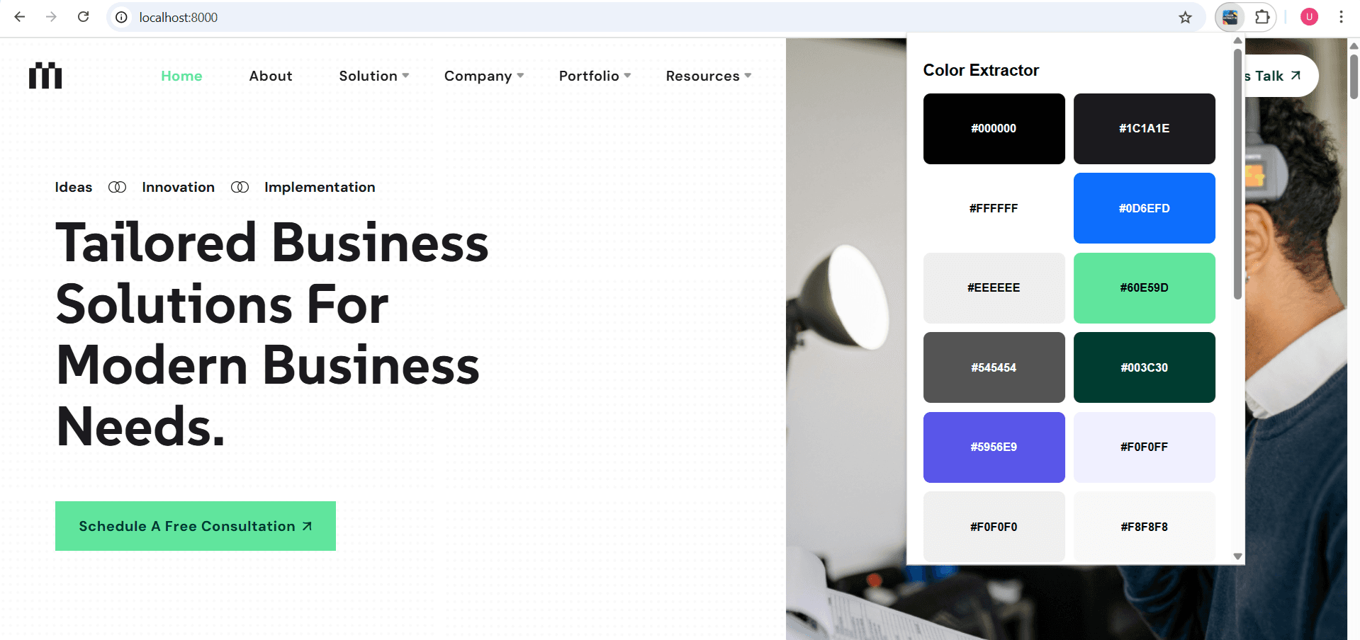 Color Palette Extractor in action